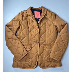 J Crew Quilted Regent Blazer Jacket PrimaLoft® XS English Saddle Brown Puffer